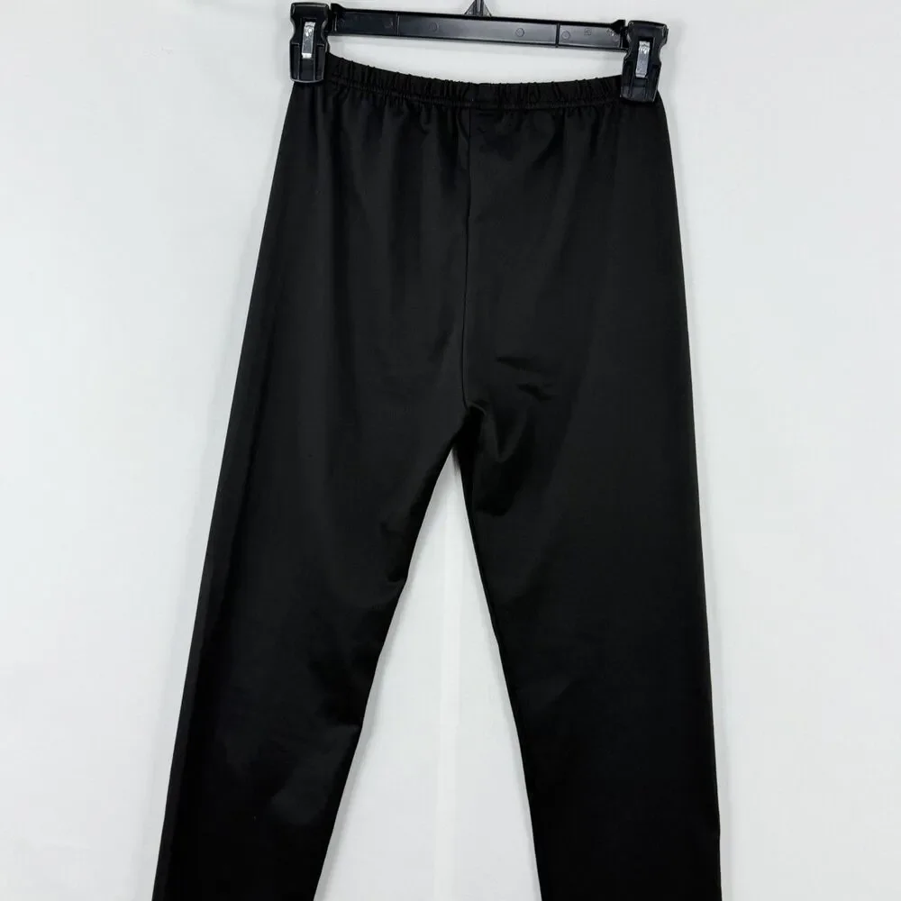 New Active Girls 12 Years Black Leggings Rainbow Stripe Detail